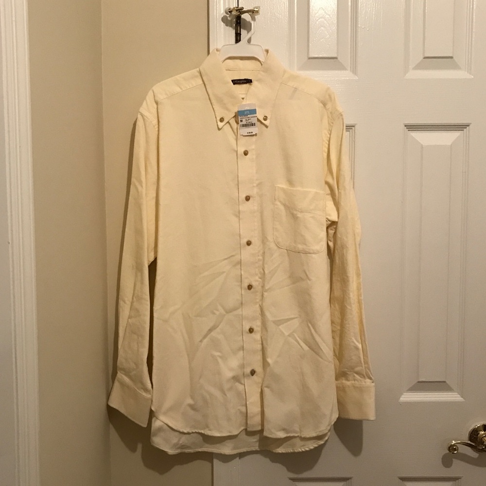 J. McLaughlin Cream Corduroy Casual Button Down Shirt